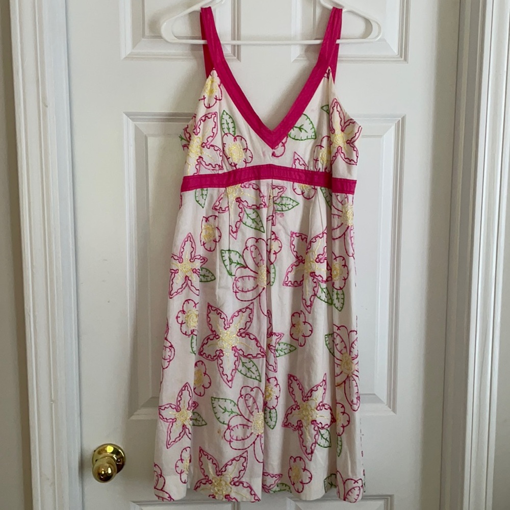 Lilly Pulitzer flowered embroidered dress